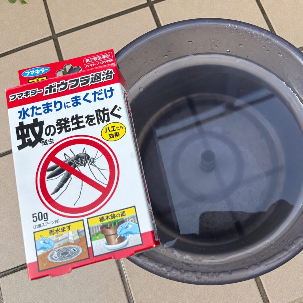 蚊のボウフラを退治するバケツ画像